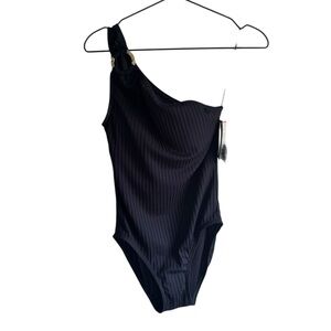 MICHAEL‎ Michael Kors Embellished One-Shoulder 6 Underwire One Piece Swimsuit